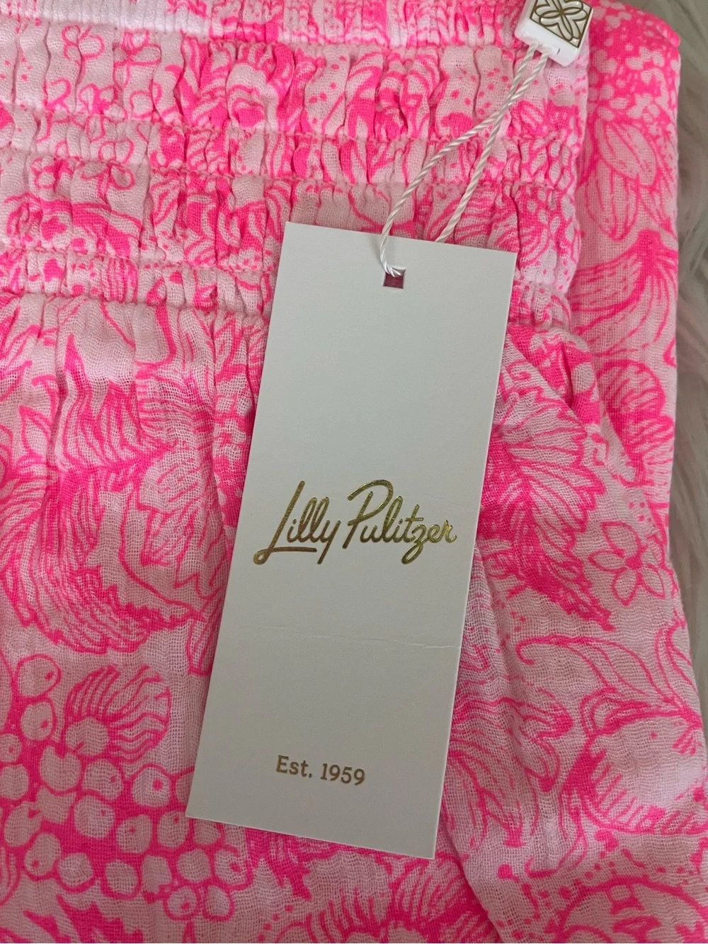 {Lilly Pulitzer} Enzo Coverup Pant Pull-On in Cherry Blossom Pink - Womens XL